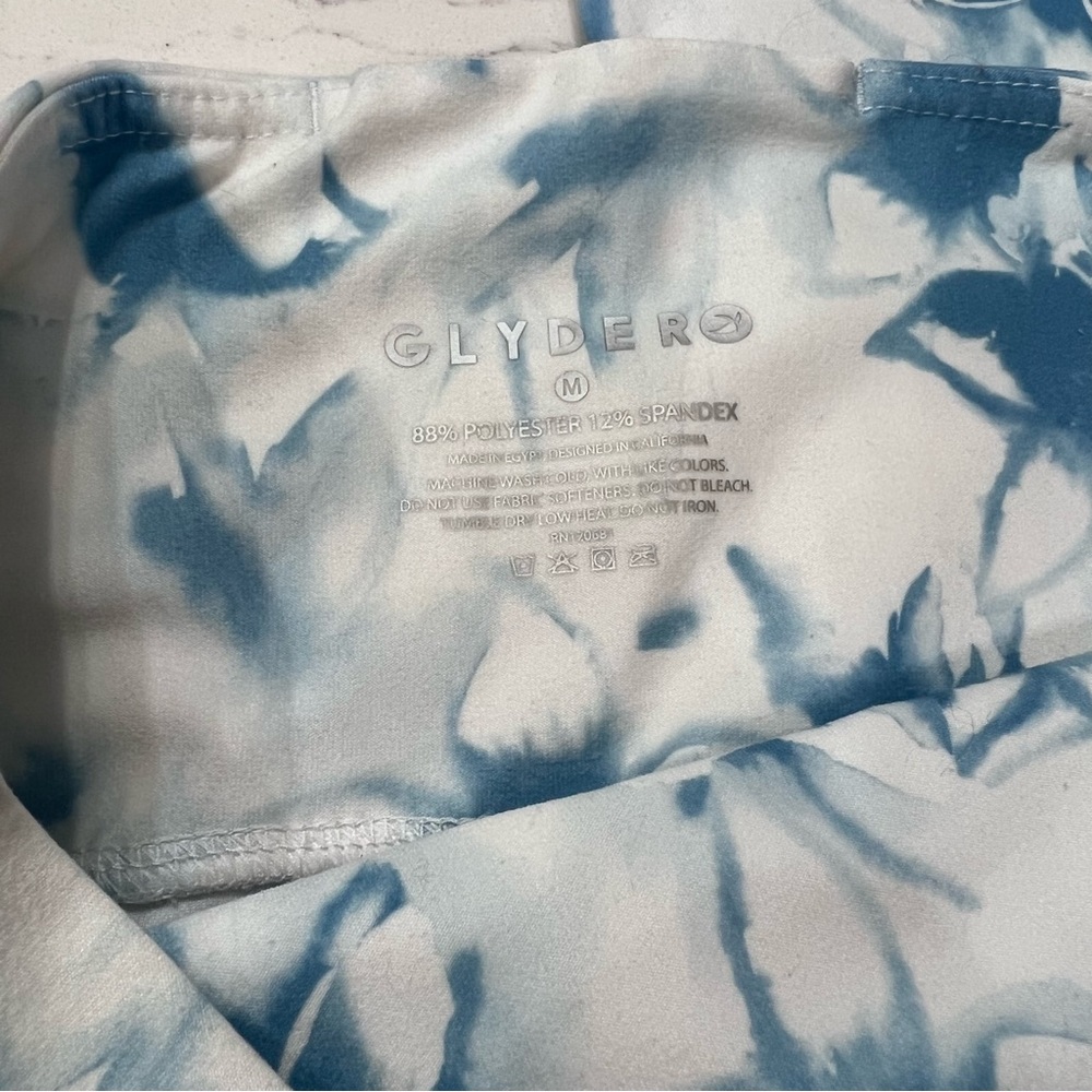 Glyder Women's Blue White Tie Dye Leggings Activewear Yoga Gym - Picture 4 of 6